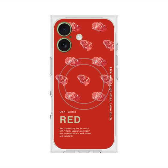 プレミアムスクエアケース with MagSafe［ RED-Meat ］