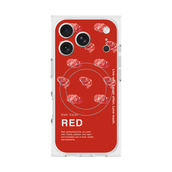 プレミアムスクエアケース with MagSafe［ RED-Meat ］