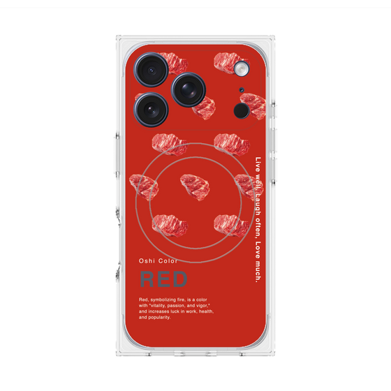 プレミアムスクエアケース with MagSafe［ RED-Meat ］