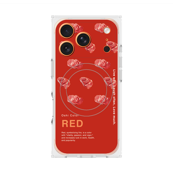 プレミアムスクエアケース with MagSafe［ RED-Meat ］