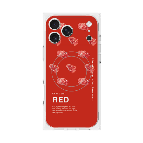 プレミアムスクエアケース with MagSafe［ RED-Meat ］