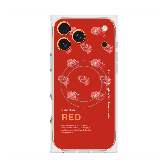 プレミアムスクエアケース with MagSafe［ RED-Meat ］