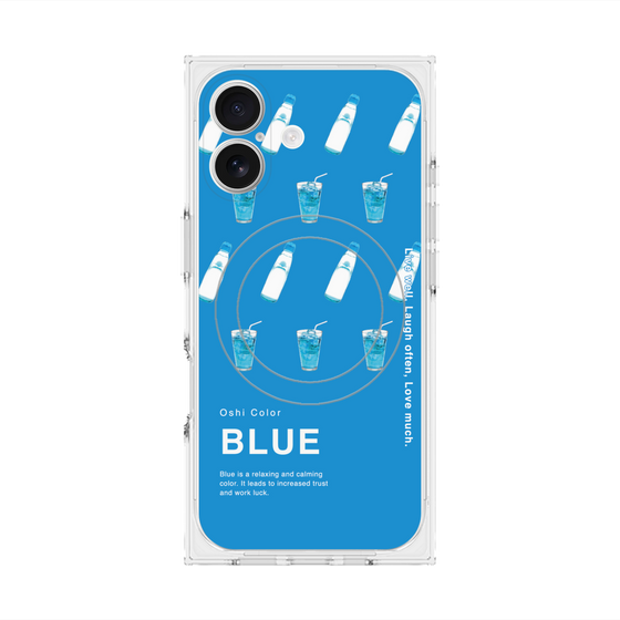 プレミアムスクエアケース with MagSafe［ BLUE-Ramune soda ］