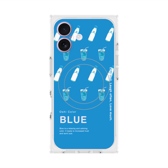 プレミアムスクエアケース with MagSafe［ BLUE-Ramune soda ］