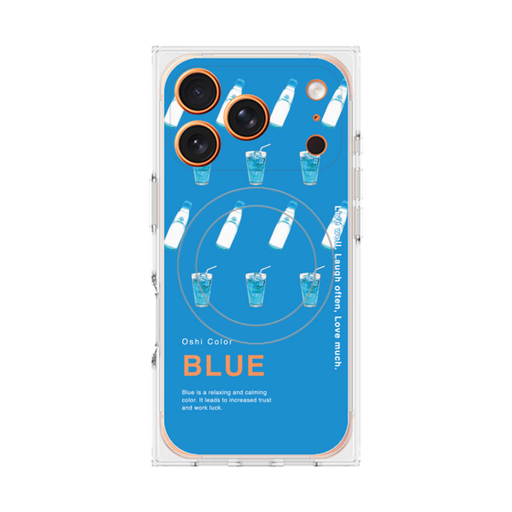 プレミアムスクエアケース with MagSafe［ BLUE-Ramune soda ］