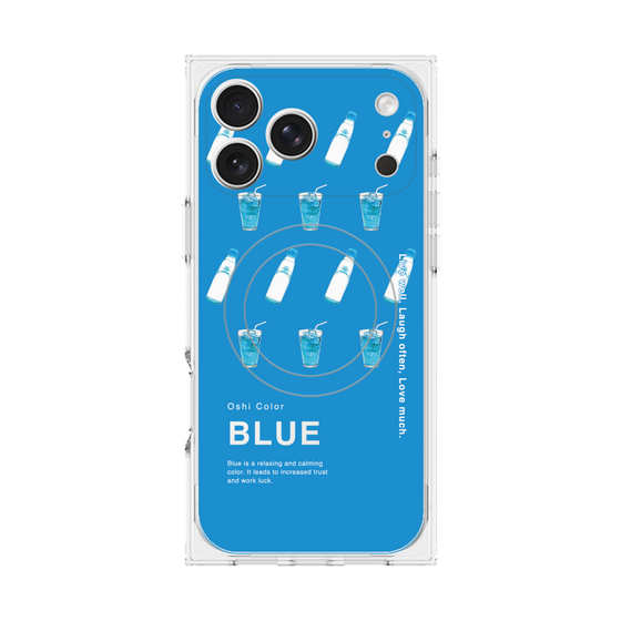 プレミアムスクエアケース with MagSafe［ BLUE-Ramune soda ］