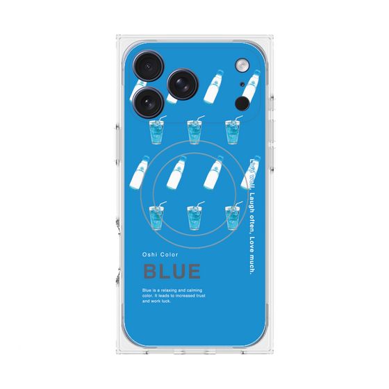 プレミアムスクエアケース with MagSafe［ BLUE-Ramune soda ］
