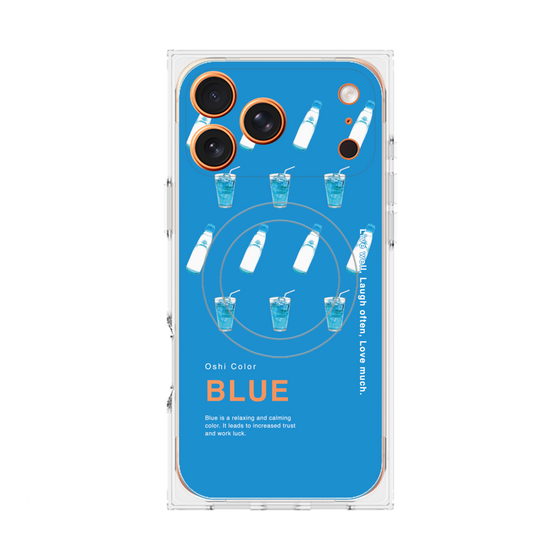 プレミアムスクエアケース with MagSafe［ BLUE-Ramune soda ］
