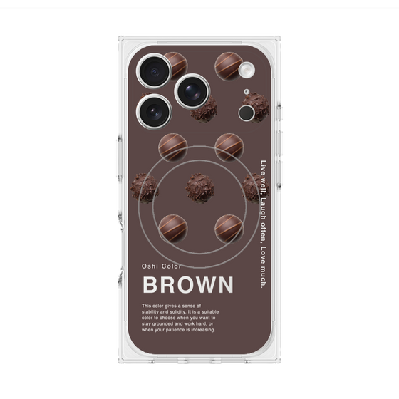 プレミアムスクエアケース with MagSafe［ BROWN-Chocolate ］