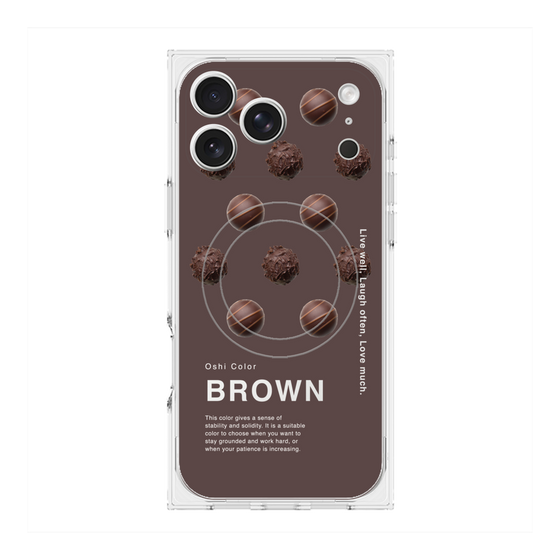 プレミアムスクエアケース with MagSafe［ BROWN-Chocolate ］