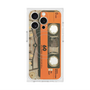 プレミアムスクエアケース with MagSafe［ RETORO CASSETTE TAPE - Skeleton Orange ］