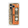 プレミアムスクエアケース with MagSafe［ RETORO CASSETTE TAPE - Skeleton Orange ］