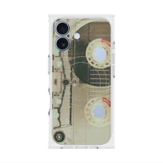 プレミアムスクエアケース with MagSafe［ RETORO CASSETTE TAPE - Skeleton Red ］