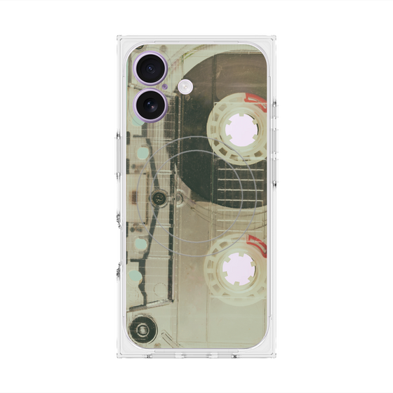 プレミアムスクエアケース with MagSafe［ RETORO CASSETTE TAPE - Skeleton Red ］