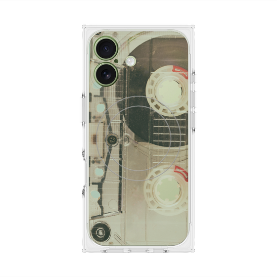 プレミアムスクエアケース with MagSafe［ RETORO CASSETTE TAPE - Skeleton Red ］