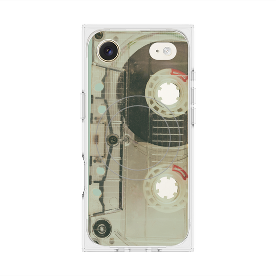 プレミアムスクエアケース with MagSafe［ RETORO CASSETTE TAPE - Skeleton Red ］