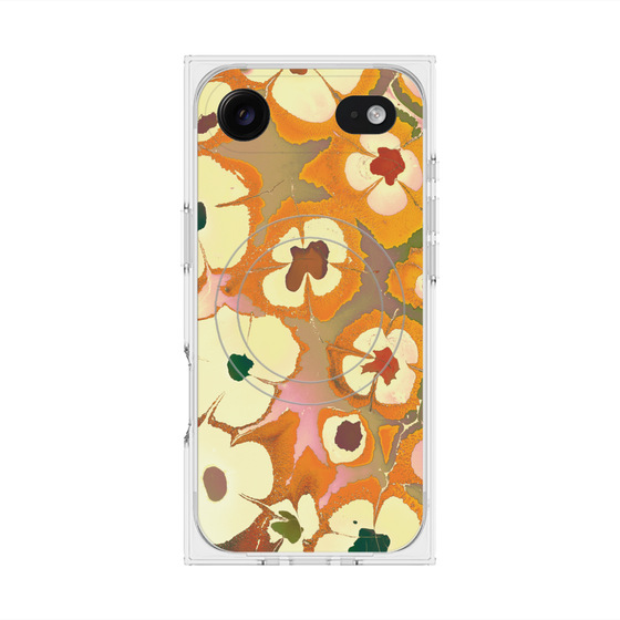 プレミアムスクエアケース with MagSafe［ y2k(Year2000) - Flower - Orange Pink ］