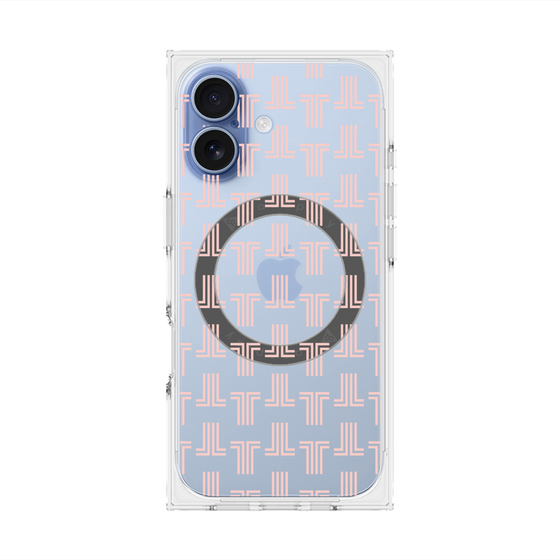 プレミアムスクエアケース with MagSafe［ LANVIN en Bleu - Monogram - Pink ］