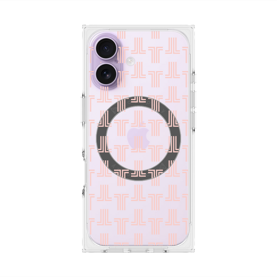 プレミアムスクエアケース with MagSafe［ LANVIN en Bleu - Monogram - Pink ］