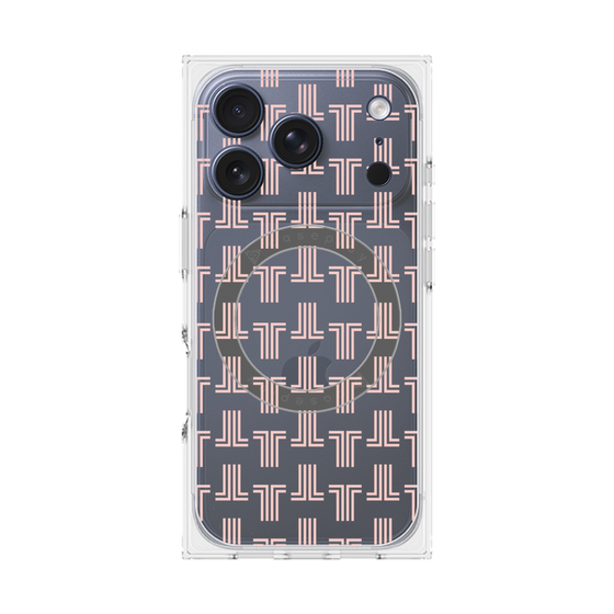 プレミアムスクエアケース with MagSafe［ LANVIN en Bleu - Monogram - Pink ］