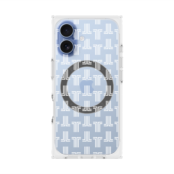 プレミアムスクエアケース with MagSafe［ LANVIN en Bleu - Monogram - White ］