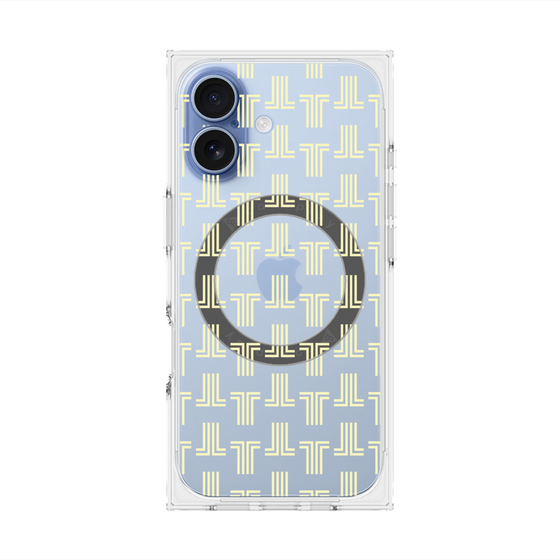 プレミアムスクエアケース with MagSafe［ LANVIN en Bleu - Monogram - Yellow ］