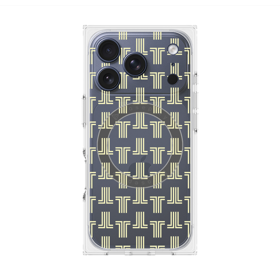 プレミアムスクエアケース with MagSafe［ LANVIN en Bleu - Monogram - Yellow ］