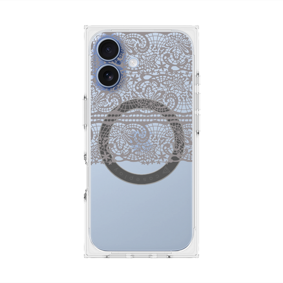 プレミアムスクエアケース with MagSafe［ LANVIN en Bleu - Lace - Black ］