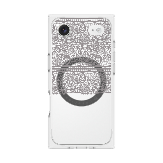 プレミアムスクエアケース with MagSafe［ LANVIN en Bleu - Lace - Black ］
