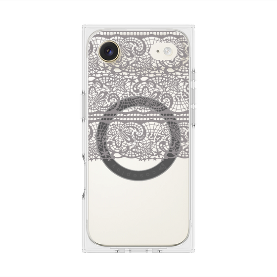 プレミアムスクエアケース with MagSafe［ LANVIN en Bleu - Lace - Black ］