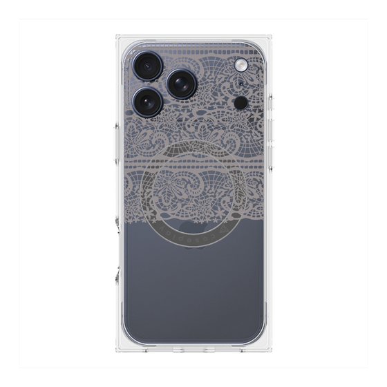 プレミアムスクエアケース with MagSafe［ LANVIN en Bleu - Lace - Black ］