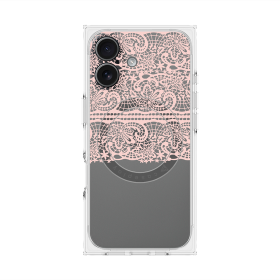 プレミアムスクエアケース with MagSafe［ LANVIN en Bleu - Lace - Pink ］