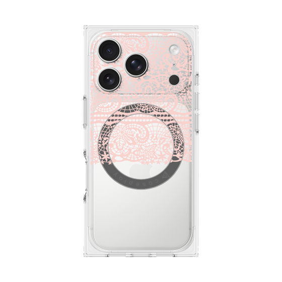 プレミアムスクエアケース with MagSafe［ LANVIN en Bleu - Lace - Pink ］