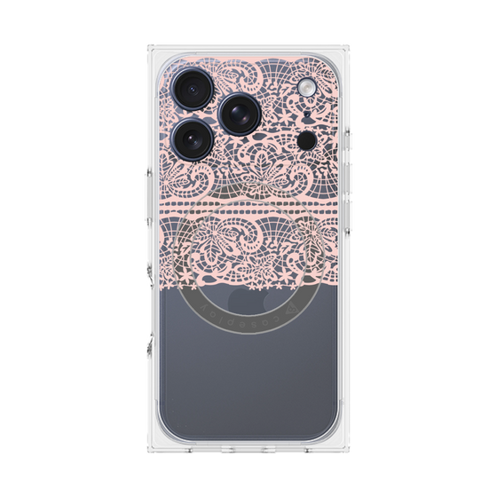 プレミアムスクエアケース with MagSafe［ LANVIN en Bleu - Lace - Pink ］