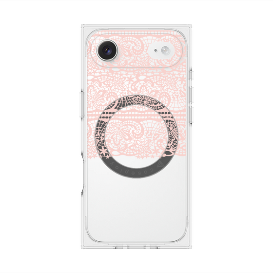 プレミアムスクエアケース with MagSafe［ LANVIN en Bleu - Lace - Pink ］