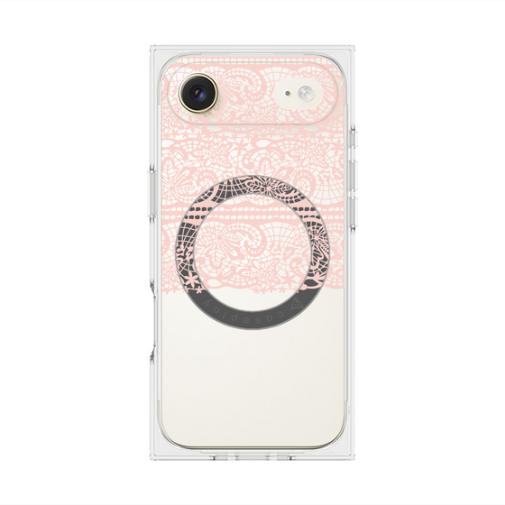 プレミアムスクエアケース with MagSafe［ LANVIN en Bleu - Lace - Pink ］