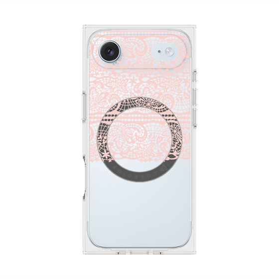 プレミアムスクエアケース with MagSafe［ LANVIN en Bleu - Lace - Pink ］