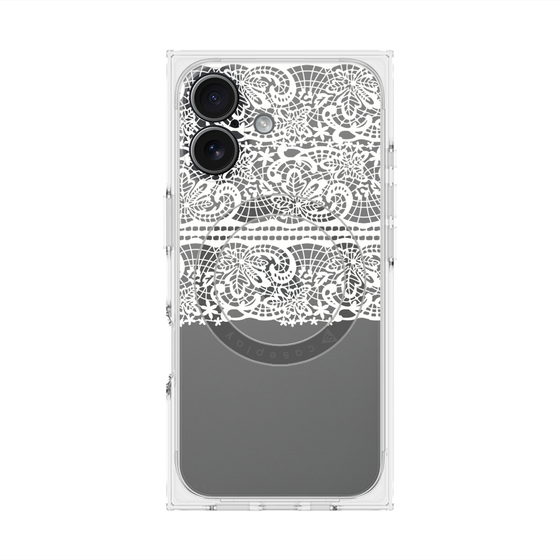 プレミアムスクエアケース with MagSafe［ LANVIN en Bleu - Lace - White ］