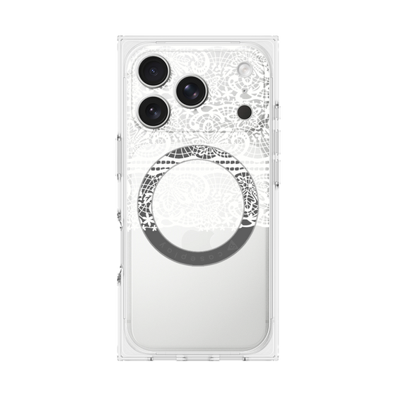 プレミアムスクエアケース with MagSafe［ LANVIN en Bleu - Lace - White ］