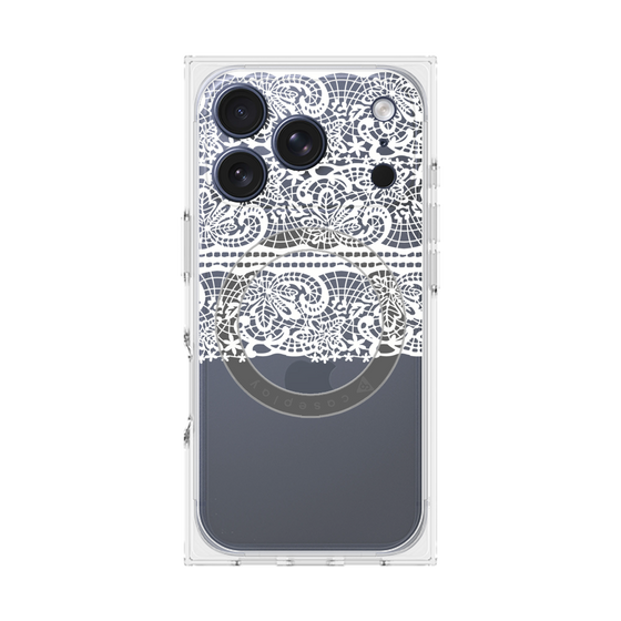 プレミアムスクエアケース with MagSafe［ LANVIN en Bleu - Lace - White ］