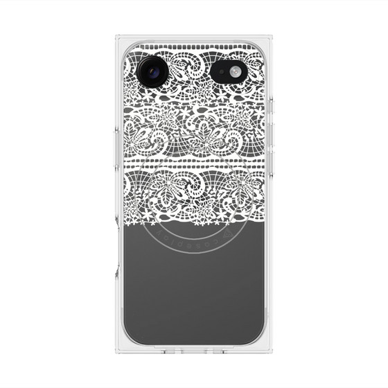 プレミアムスクエアケース with MagSafe［ LANVIN en Bleu - Lace - White ］
