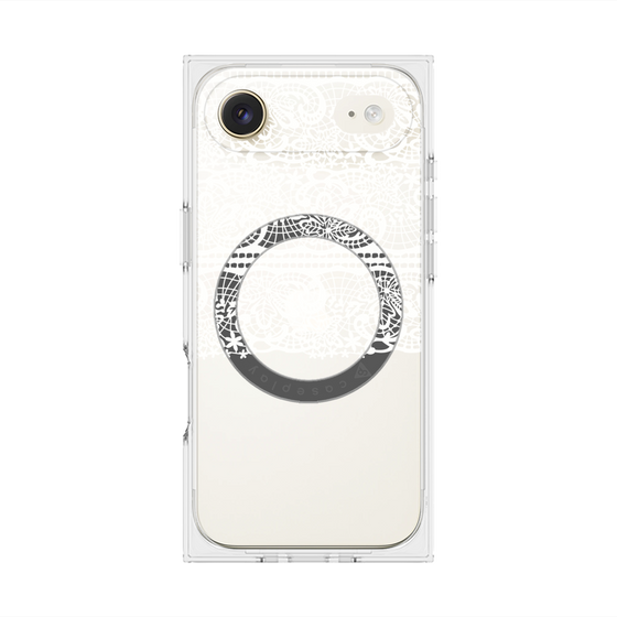 プレミアムスクエアケース with MagSafe［ LANVIN en Bleu - Lace - White ］