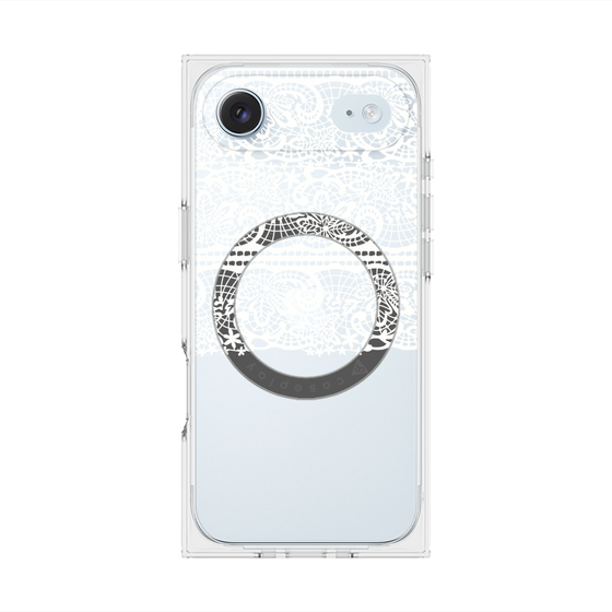 プレミアムスクエアケース with MagSafe［ LANVIN en Bleu - Lace - White ］