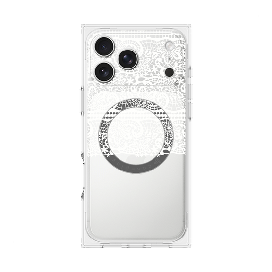 プレミアムスクエアケース with MagSafe［ LANVIN en Bleu - Lace - White ］