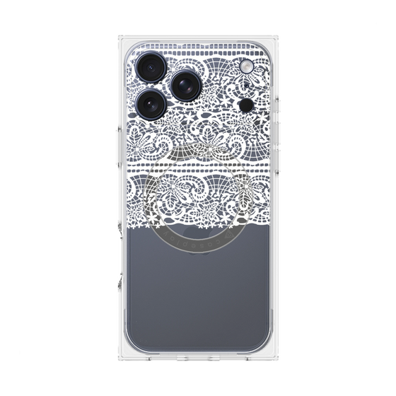 プレミアムスクエアケース with MagSafe［ LANVIN en Bleu - Lace - White ］