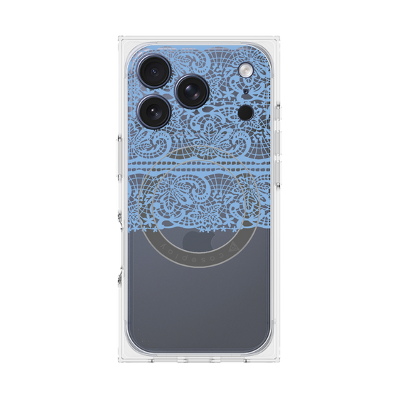 プレミアムスクエアケース with MagSafe［ LANVIN en Bleu - Lace - Blue ］