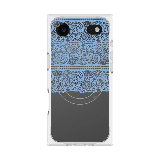 プレミアムスクエアケース with MagSafe［ LANVIN en Bleu - Lace - Blue ］