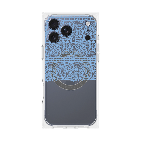 プレミアムスクエアケース with MagSafe［ LANVIN en Bleu - Lace - Blue ］