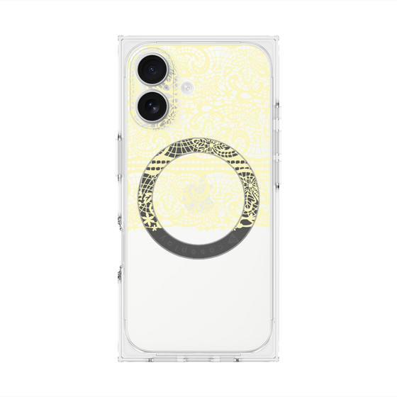 プレミアムスクエアケース with MagSafe［ LANVIN en Bleu - Lace - Yellow ］