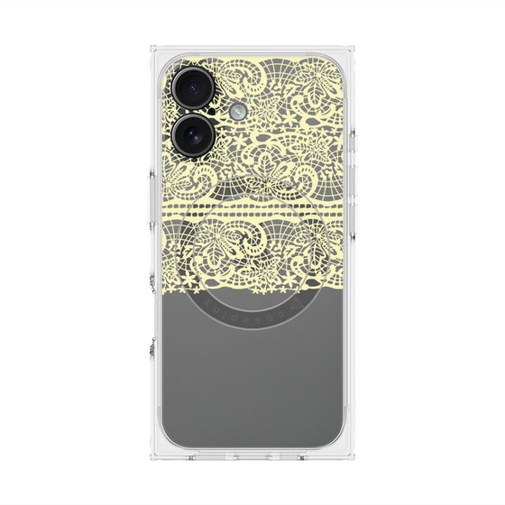 プレミアムスクエアケース with MagSafe［ LANVIN en Bleu - Lace - Yellow ］